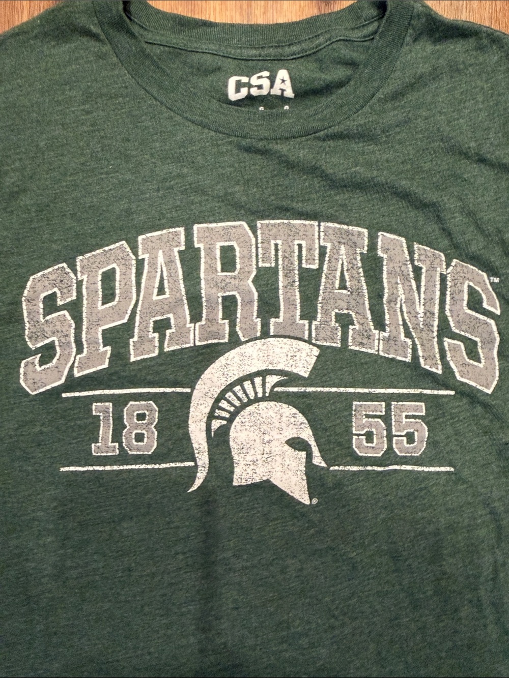 Michigan State Spartans Heather Green T-shirt Unisex Large MSU NCAA - Picture 3 of 5